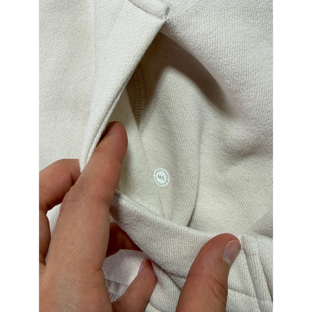 Lululemon Scuba Oversized Half Zip Pullover M/L Cream Cropped Sporty Neutral - Picture 3 of 7